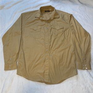 Stetson Men's Light Tan Long-Sleeve Button-Down Shirt